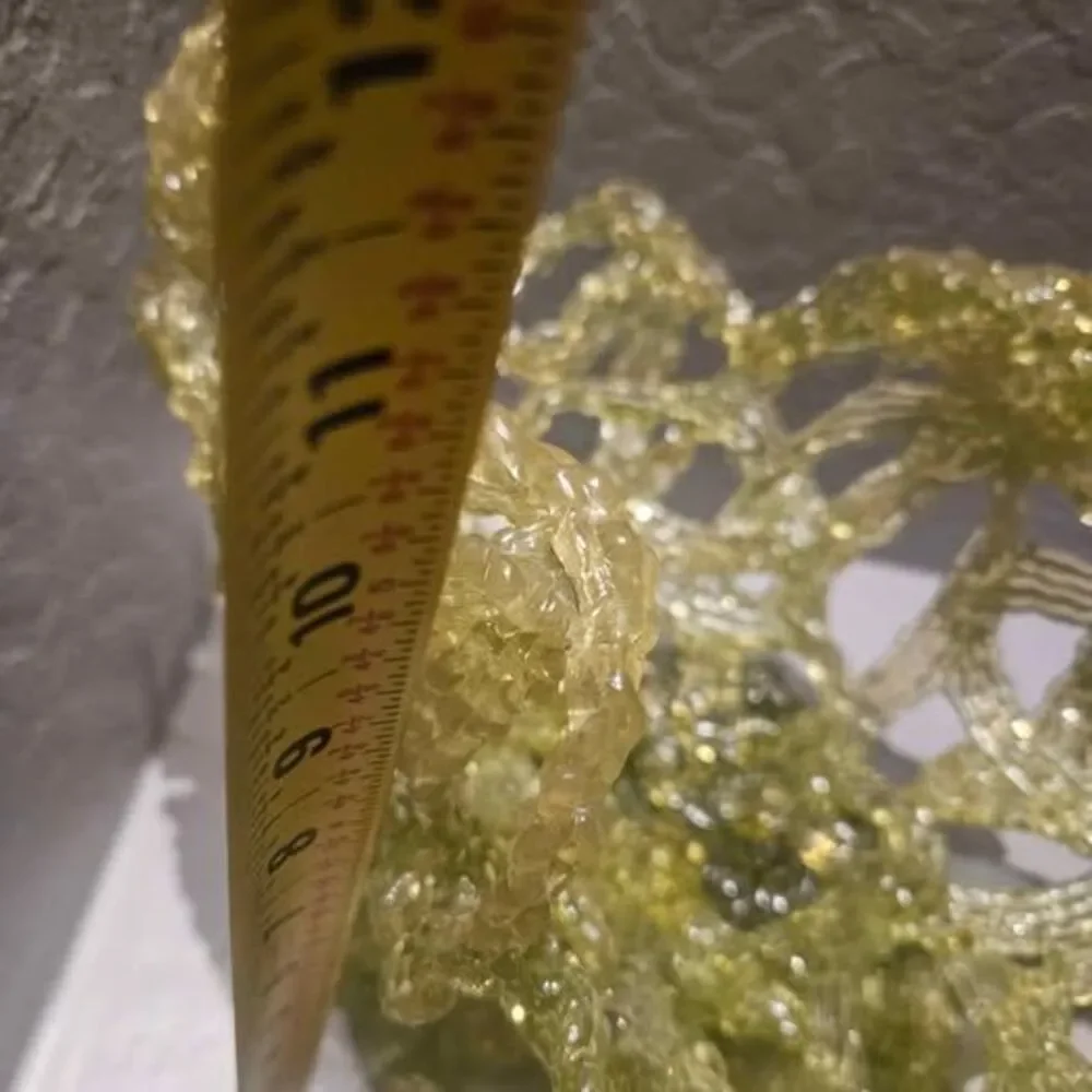 Chartreuse Woven Plastic Decorative Centerpiece Bowl